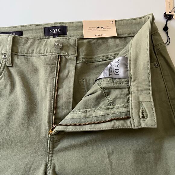 NYDJ Mia Palazzo Ankle Jeans High Waist Flare in Juniper Green Size 12 $109 NWT - Picture 6 of 12